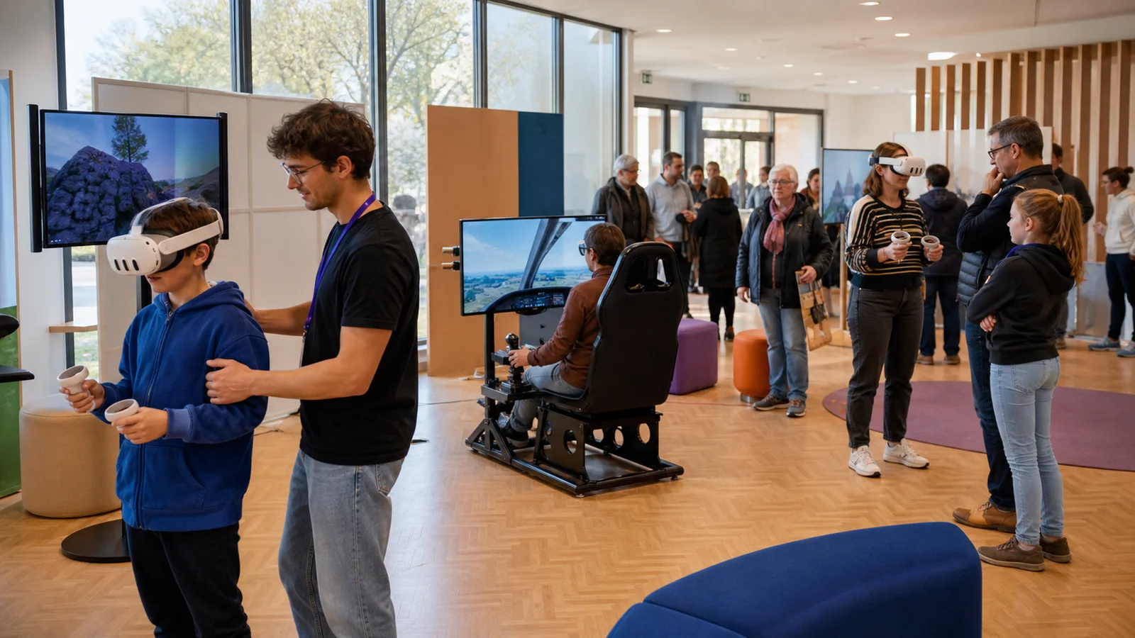 Plusieurs ateliers immersifs accueillent le public lors d’un événement organisé par une collectivité